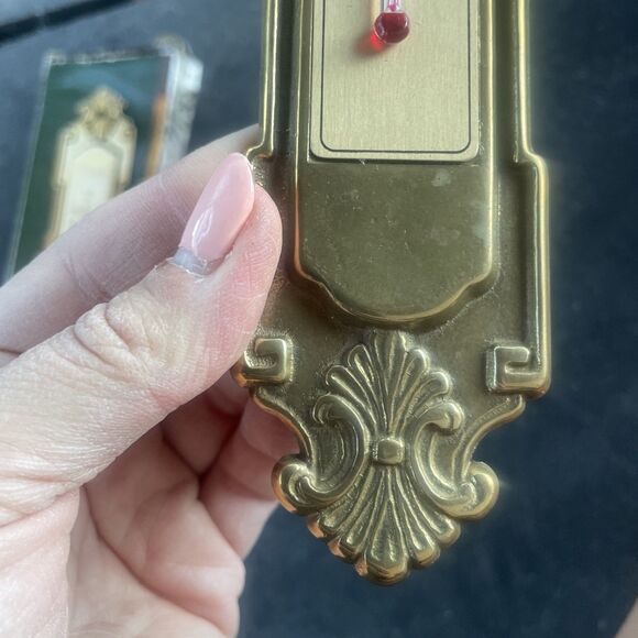 Vintage Solid BRASS WALL THERMOMETER Victorian Style Made In Italy - Picture 8 of 8